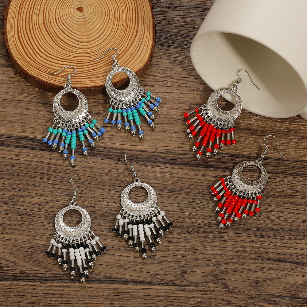 Wholesale Bead Tassels Alloy Earrings